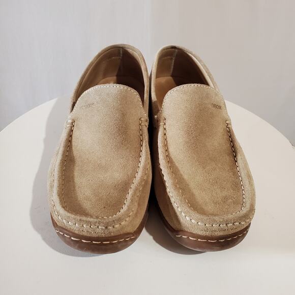 Geox Suede Leather Tan Driving Loafers Mens Size 41 US 8 Slip On Comfort Shoes - Picture 3 of 12